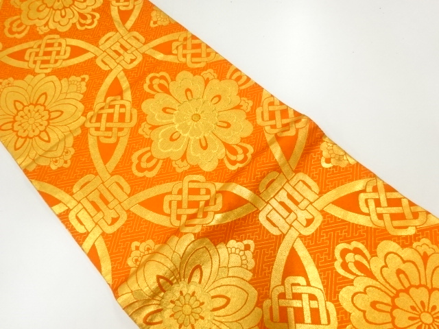 JAPANESE MARU OBI / WOVEN FLOWER CREST